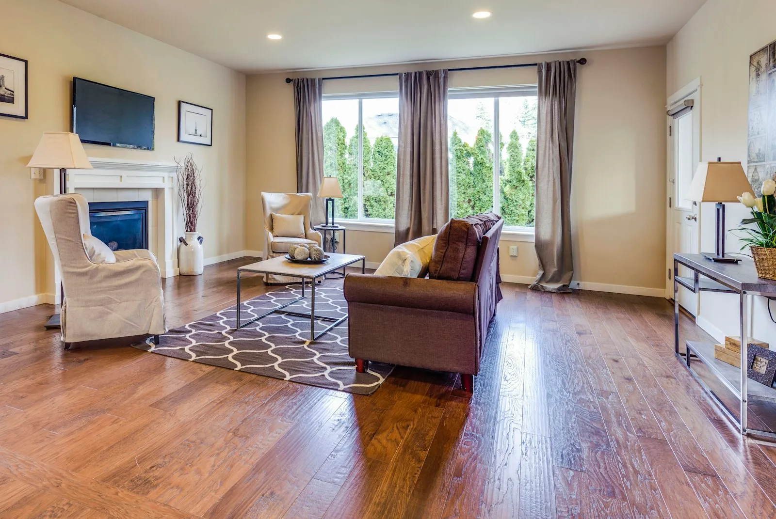 Placeholder for a photo of a finished hardwood living-room floor